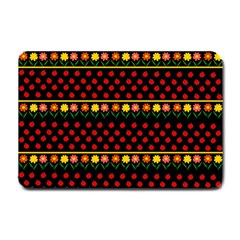 Ladybugs And Flowers Small Doormat  by Valentinaart