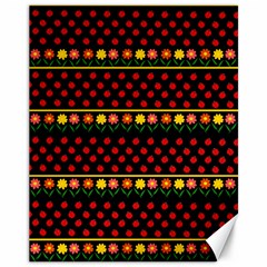 Ladybugs And Flowers Canvas 11  X 14   by Valentinaart