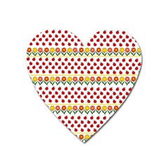 Ladybugs And Flowers Heart Magnet by Valentinaart