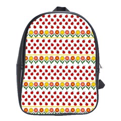 Ladybugs And Flowers School Bags(large)  by Valentinaart