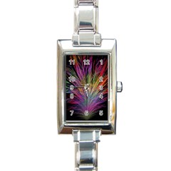 Fractal In Many Different Colours Rectangle Italian Charm Watch by Simbadda