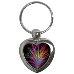 Fractal In Many Different Colours Key Chains (heart)  by Simbadda