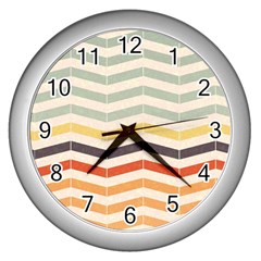 Abstract Vintage Lines Wall Clocks (silver)  by Simbadda