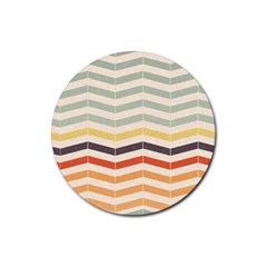 Abstract Vintage Lines Rubber Round Coaster (4 Pack)  by Simbadda