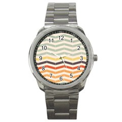 Abstract Vintage Lines Sport Metal Watch by Simbadda