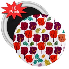 Colorful Trees Background Pattern 3  Magnets (10 Pack)  by Simbadda