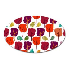 Colorful Trees Background Pattern Oval Magnet by Simbadda