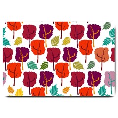 Colorful Trees Background Pattern Large Doormat  by Simbadda