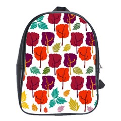 Colorful Trees Background Pattern School Bags(large)  by Simbadda