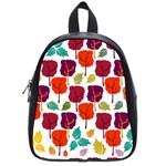 Colorful Trees Background Pattern School Bags (Small)  Front