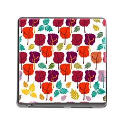 Colorful Trees Background Pattern Memory Card Reader (square) by Simbadda