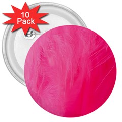 Very Pink Feather 3  Buttons (10 Pack)  by Simbadda