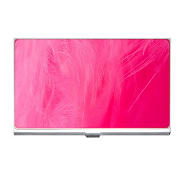 Very Pink Feather Business Card Holders