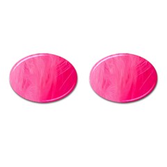 Very Pink Feather Cufflinks (oval) by Simbadda