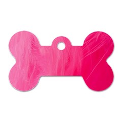 Very Pink Feather Dog Tag Bone (one Side) by Simbadda