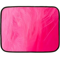 Very Pink Feather Double Sided Fleece Blanket (mini)  by Simbadda