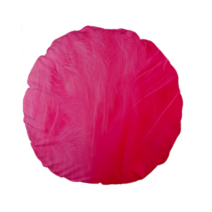 Very Pink Feather Standard 15  Premium Round Cushions