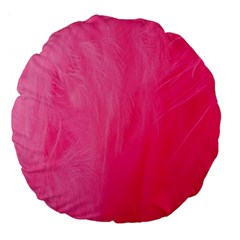 Very Pink Feather Large 18  Premium Round Cushions by Simbadda