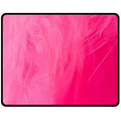 Very Pink Feather Double Sided Fleece Blanket (medium)  by Simbadda