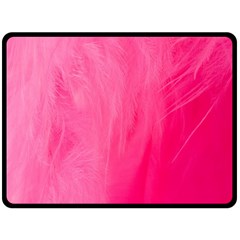 Very Pink Feather Double Sided Fleece Blanket (large)  by Simbadda