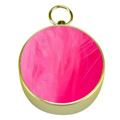 Very Pink Feather Gold Compasses by Simbadda