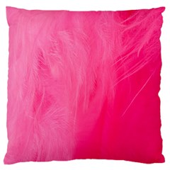 Very Pink Feather Large Flano Cushion Case (two Sides) by Simbadda