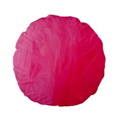 Very Pink Feather Standard 15  Premium Flano Round Cushions by Simbadda