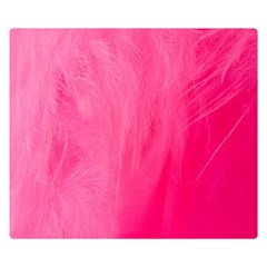 Very Pink Feather Double Sided Flano Blanket (small)  by Simbadda