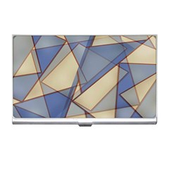 Blue And Tan Triangles Intertwine Together To Create An Abstract Background Business Card Holders by Simbadda