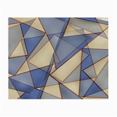 Blue And Tan Triangles Intertwine Together To Create An Abstract Background Small Glasses Cloth by Simbadda