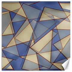 Blue And Tan Triangles Intertwine Together To Create An Abstract Background Canvas 12  X 12   by Simbadda