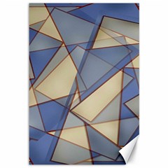 Blue And Tan Triangles Intertwine Together To Create An Abstract Background Canvas 12  X 18   by Simbadda