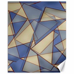 Blue And Tan Triangles Intertwine Together To Create An Abstract Background Canvas 16  X 20   by Simbadda