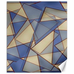 Blue And Tan Triangles Intertwine Together To Create An Abstract Background Canvas 20  X 24   by Simbadda