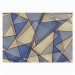 Blue And Tan Triangles Intertwine Together To Create An Abstract Background Large Glasses Cloth Front