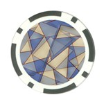 Blue And Tan Triangles Intertwine Together To Create An Abstract Background Poker Chip Card Guard (10 pack) Front