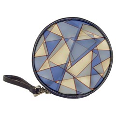 Blue And Tan Triangles Intertwine Together To Create An Abstract Background Classic 20-cd Wallets by Simbadda