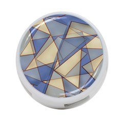 Blue And Tan Triangles Intertwine Together To Create An Abstract Background 4-port Usb Hub (one Side) by Simbadda