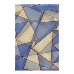 Blue And Tan Triangles Intertwine Together To Create An Abstract Background Shower Curtain 48  X 72  (small)  by Simbadda