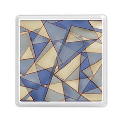 Blue And Tan Triangles Intertwine Together To Create An Abstract Background Memory Card Reader (square)  by Simbadda