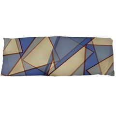 Blue And Tan Triangles Intertwine Together To Create An Abstract Background Body Pillow Case (dakimakura) by Simbadda