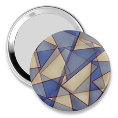 Blue And Tan Triangles Intertwine Together To Create An Abstract Background 3  Handbag Mirrors by Simbadda