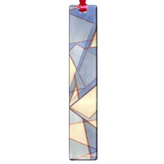 Blue And Tan Triangles Intertwine Together To Create An Abstract Background Large Book Marks by Simbadda