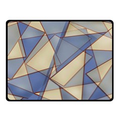 Blue And Tan Triangles Intertwine Together To Create An Abstract Background Double Sided Fleece Blanket (small)  by Simbadda