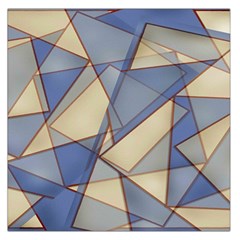 Blue And Tan Triangles Intertwine Together To Create An Abstract Background Large Satin Scarf (square) by Simbadda