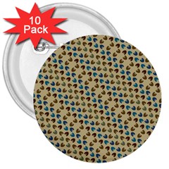 Abstract Seamless Pattern 3  Buttons (10 Pack)  by Simbadda