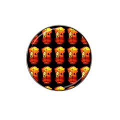 Paper Lanterns Pattern Background In Fiery Orange With A Black Background Hat Clip Ball Marker (10 Pack) by Simbadda