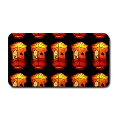 Paper Lanterns Pattern Background In Fiery Orange With A Black Background Medium Bar Mats by Simbadda