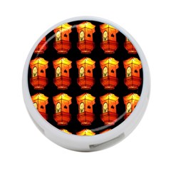 Paper Lanterns Pattern Background In Fiery Orange With A Black Background 4-port Usb Hub (one Side) by Simbadda