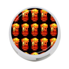 Paper Lanterns Pattern Background In Fiery Orange With A Black Background 4-port Usb Hub (two Sides)  by Simbadda